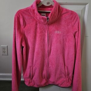 PINK Victoria's Secret Fuzzy Pink Fleece Jacket